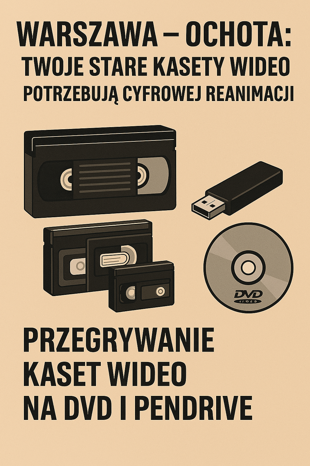 Pora odzyskać rodzinne skarby! Przegrywanie kaset wideo w Warszawa - Ochota